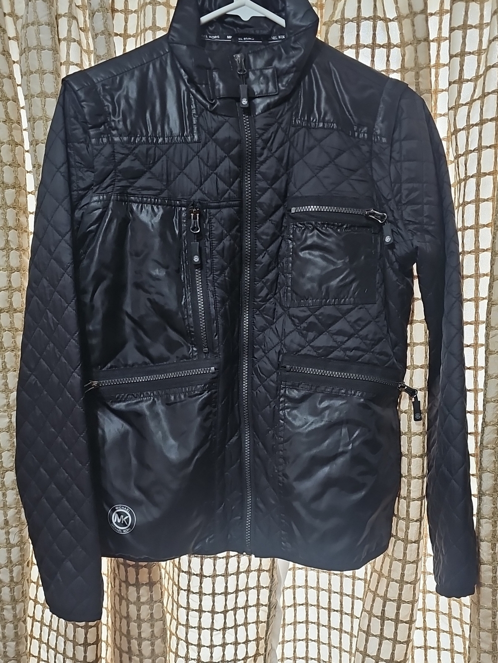 Michael Kors Black Quilted & Shiny Utility Puffer Jacket